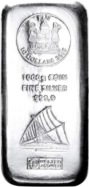 1kg Silver Fiji Coin Bar (Argor Heraeus)