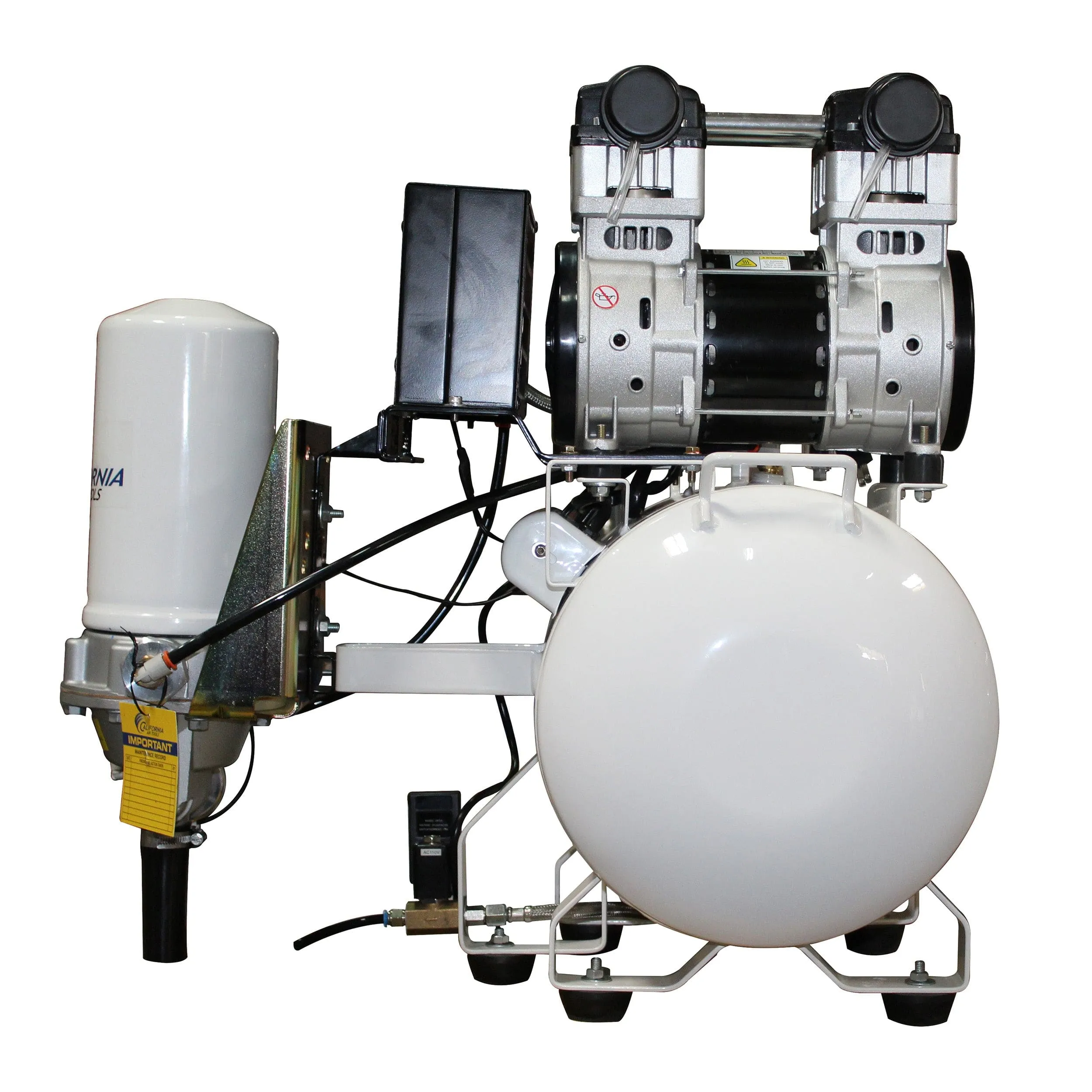 2HP 220V 10 Gallon Oil-Free Steel Tank Air Compressor with Air Drying System