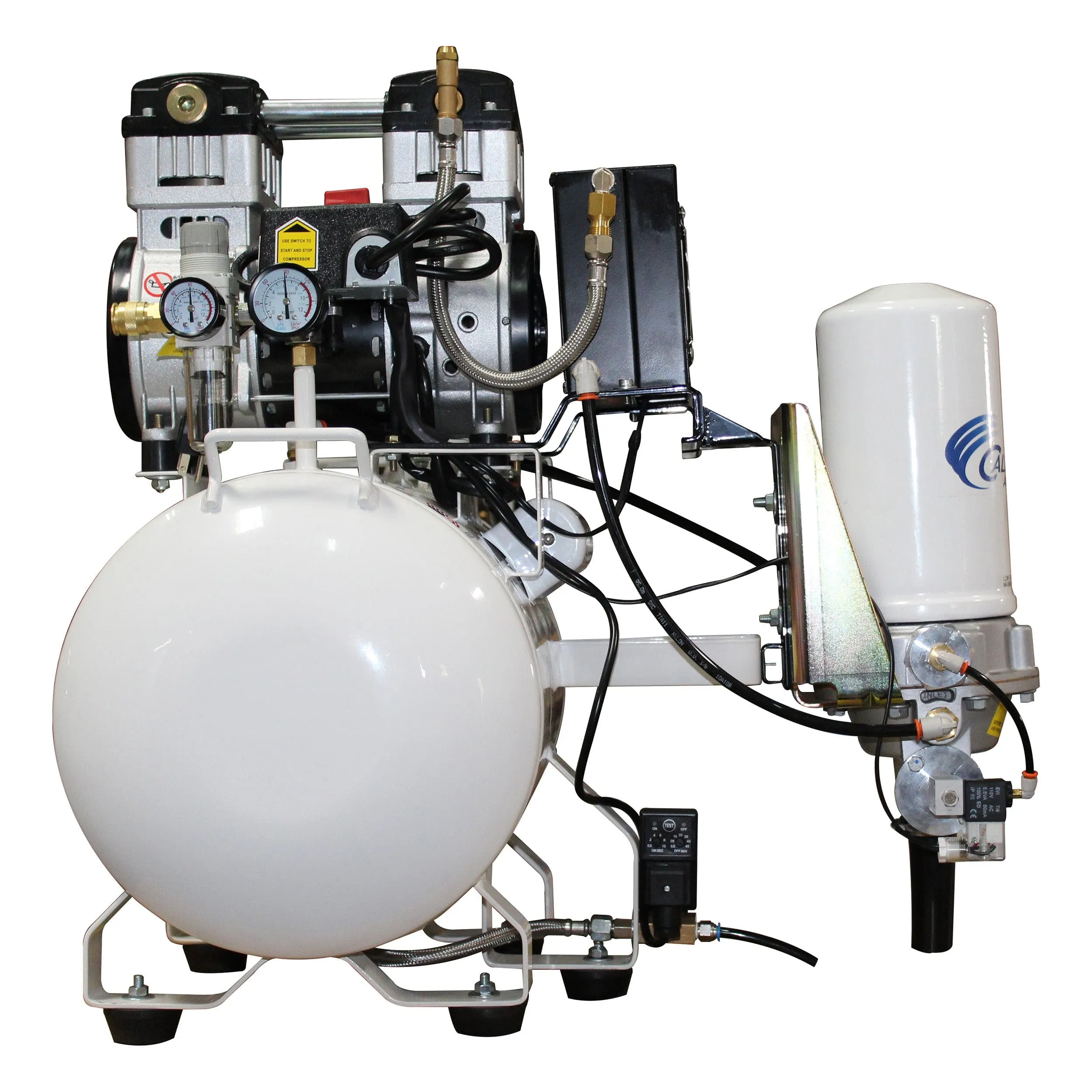 2HP 220V 10 Gallon Oil-Free Steel Tank Air Compressor with Air Drying System