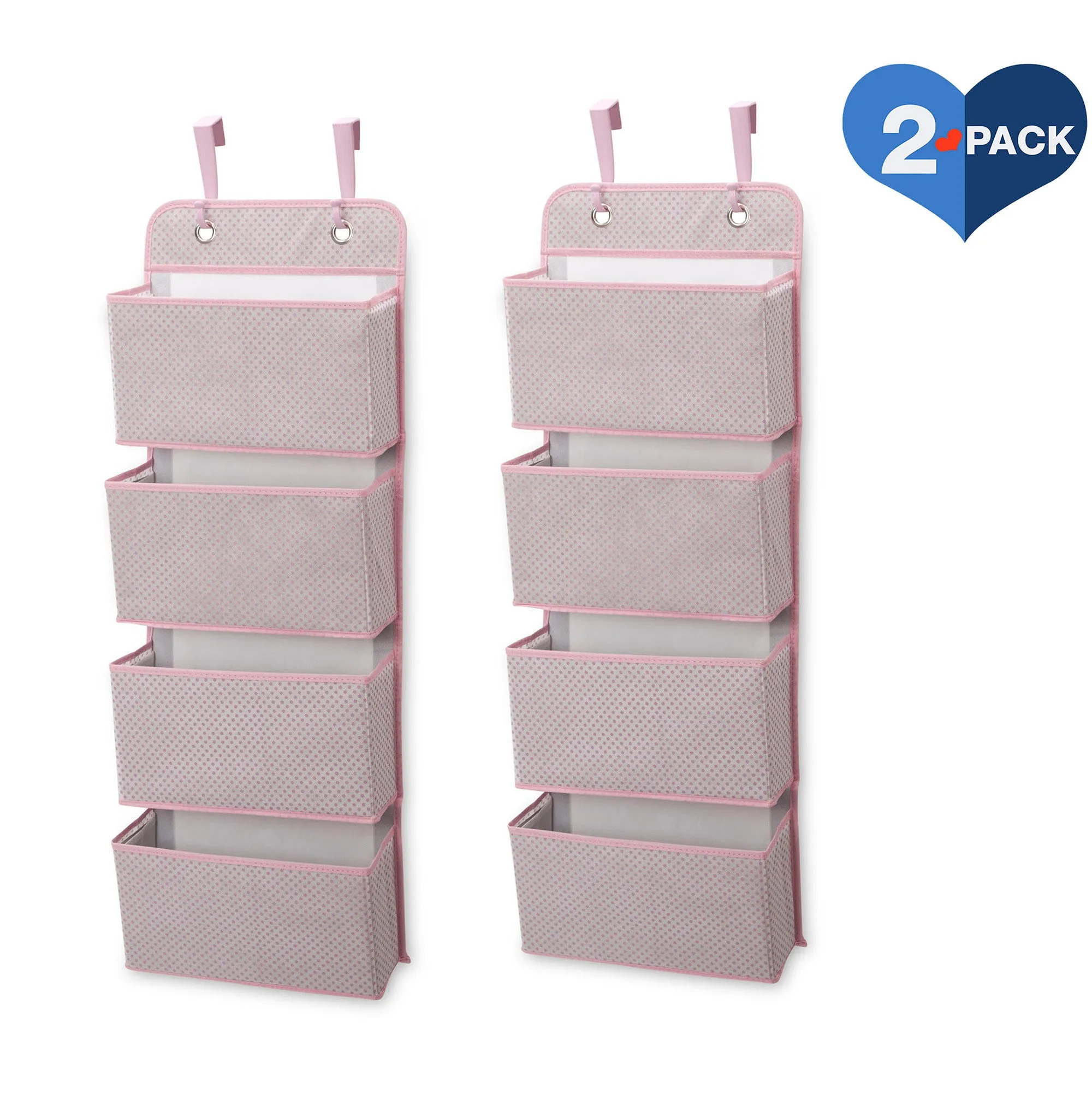 4 Pocket Over The Door Hanging Organizer - 2 Pack