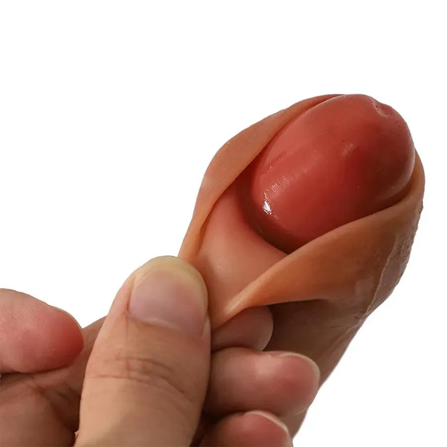 7.7 Inches Realistic Suction Cup Foreskin Dildo