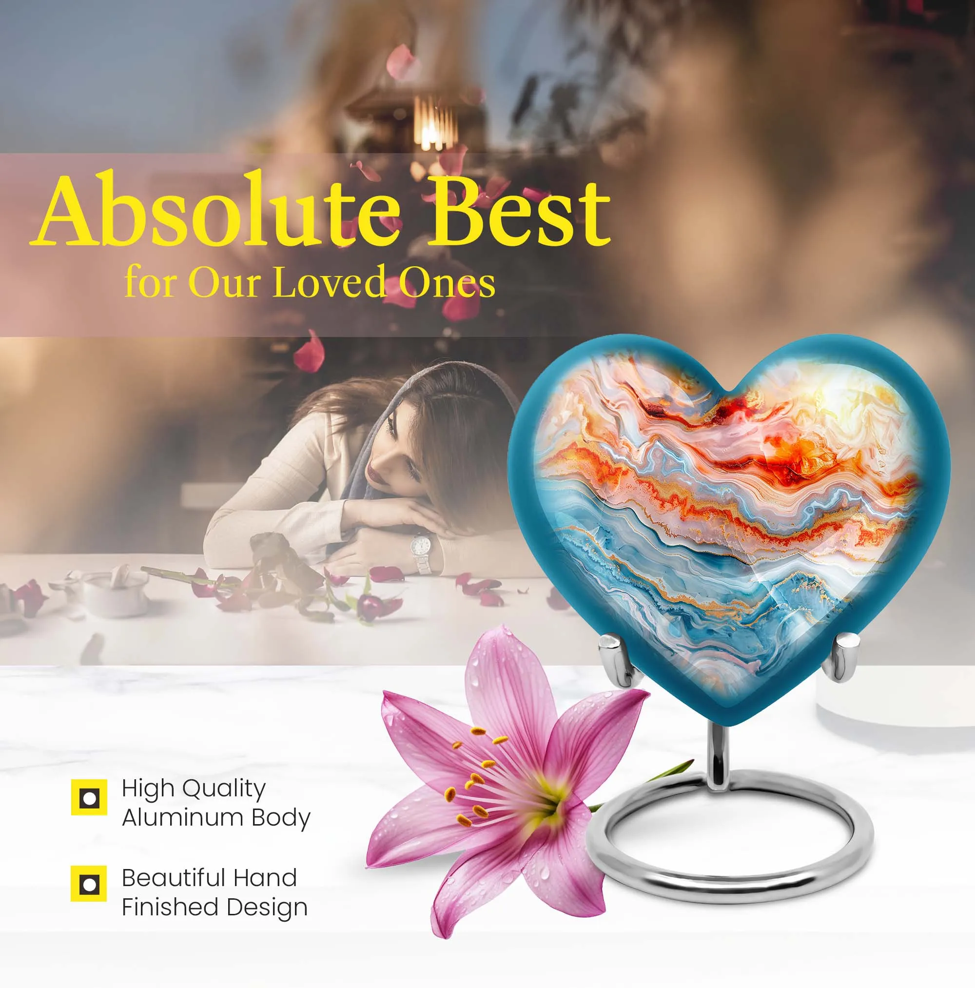 Abstract Elegance: Large Memorial Urn, Tribute for Adults