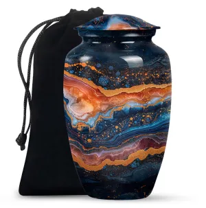 Abstract Elegance: Resilient Aluminum Abstract Urn