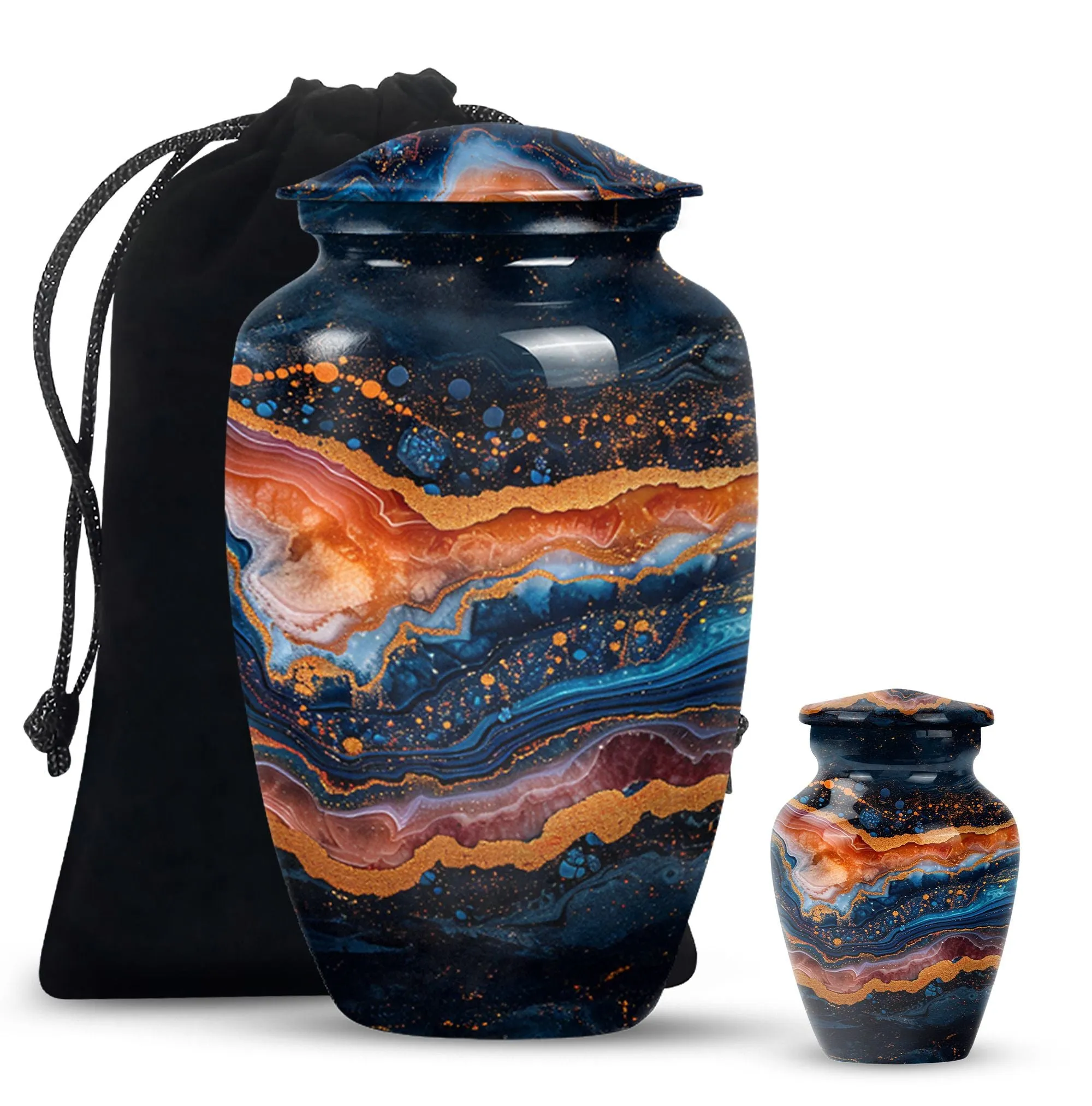 Abstract Elegance: Resilient Aluminum Abstract Urn
