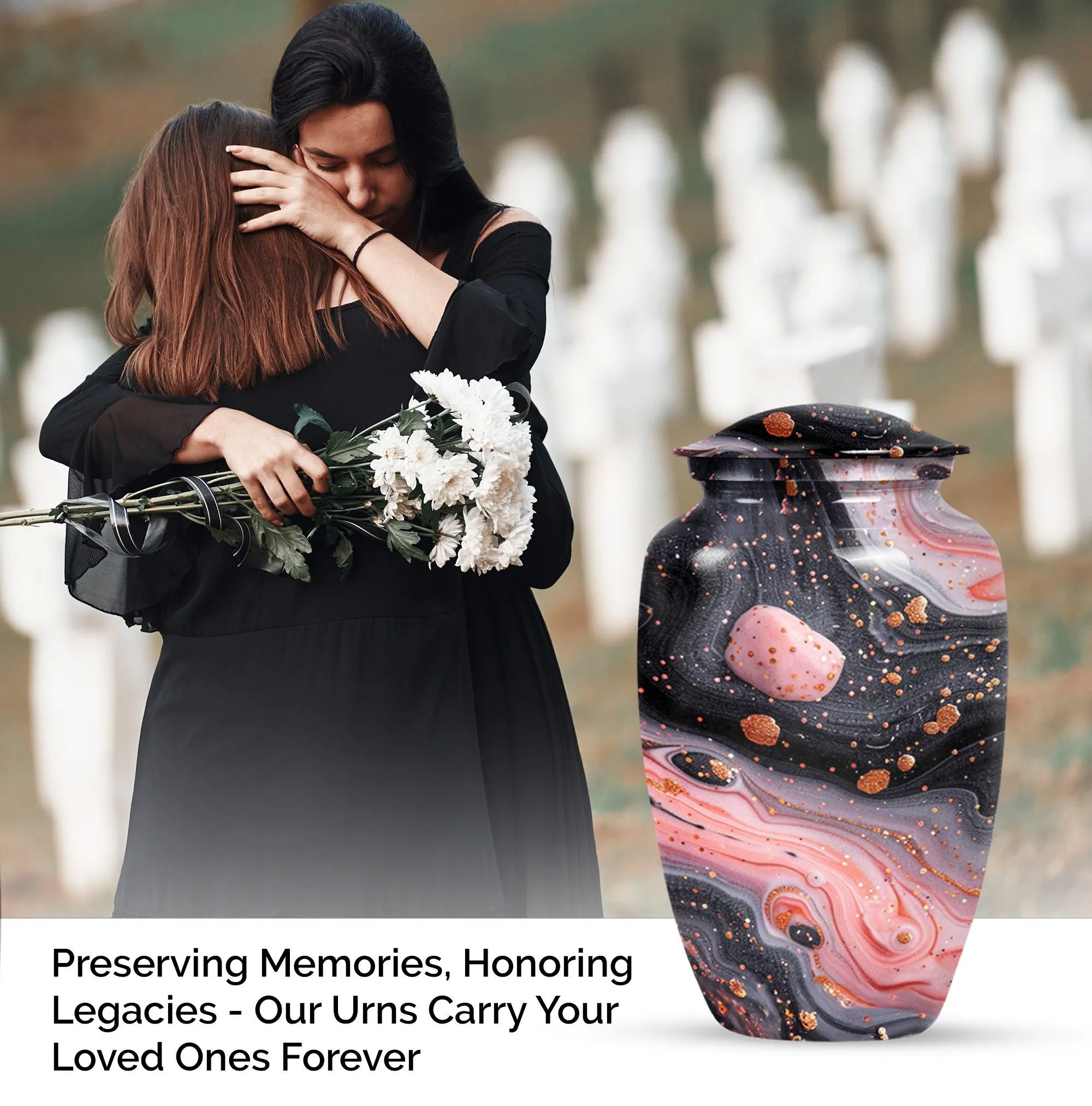 Abstract Human Cremation Urn for Storing Human Ashes