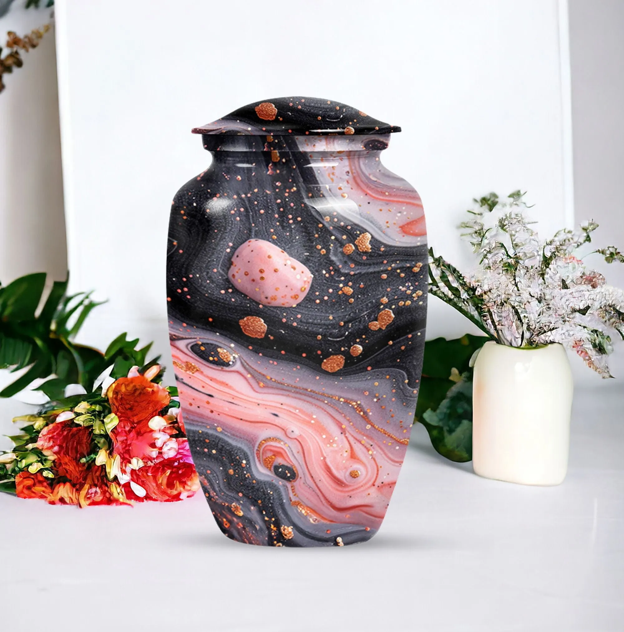 Abstract Human Cremation Urn for Storing Human Ashes
