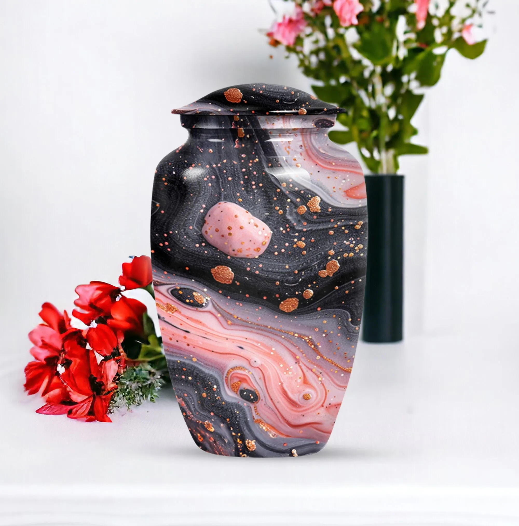 Abstract Human Cremation Urn for Storing Human Ashes