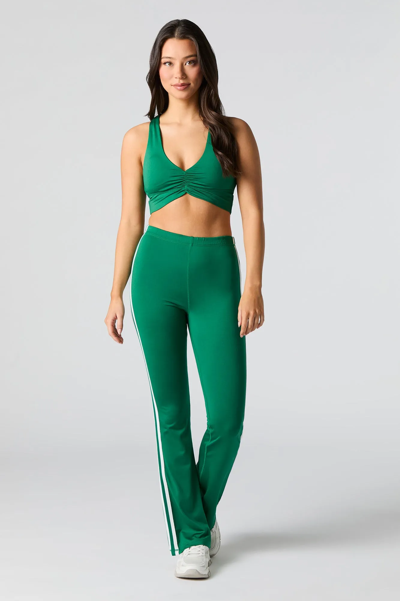Active Contrast Striped Flare Legging