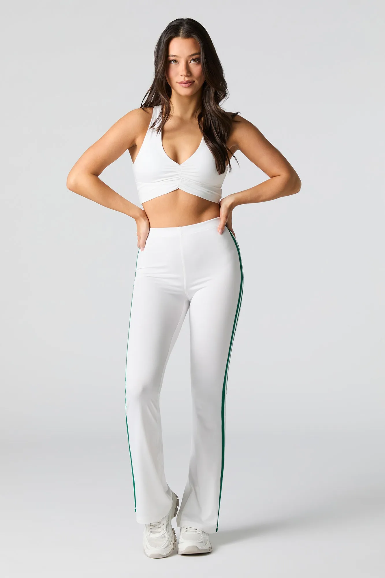 Active Contrast Striped Flare Legging
