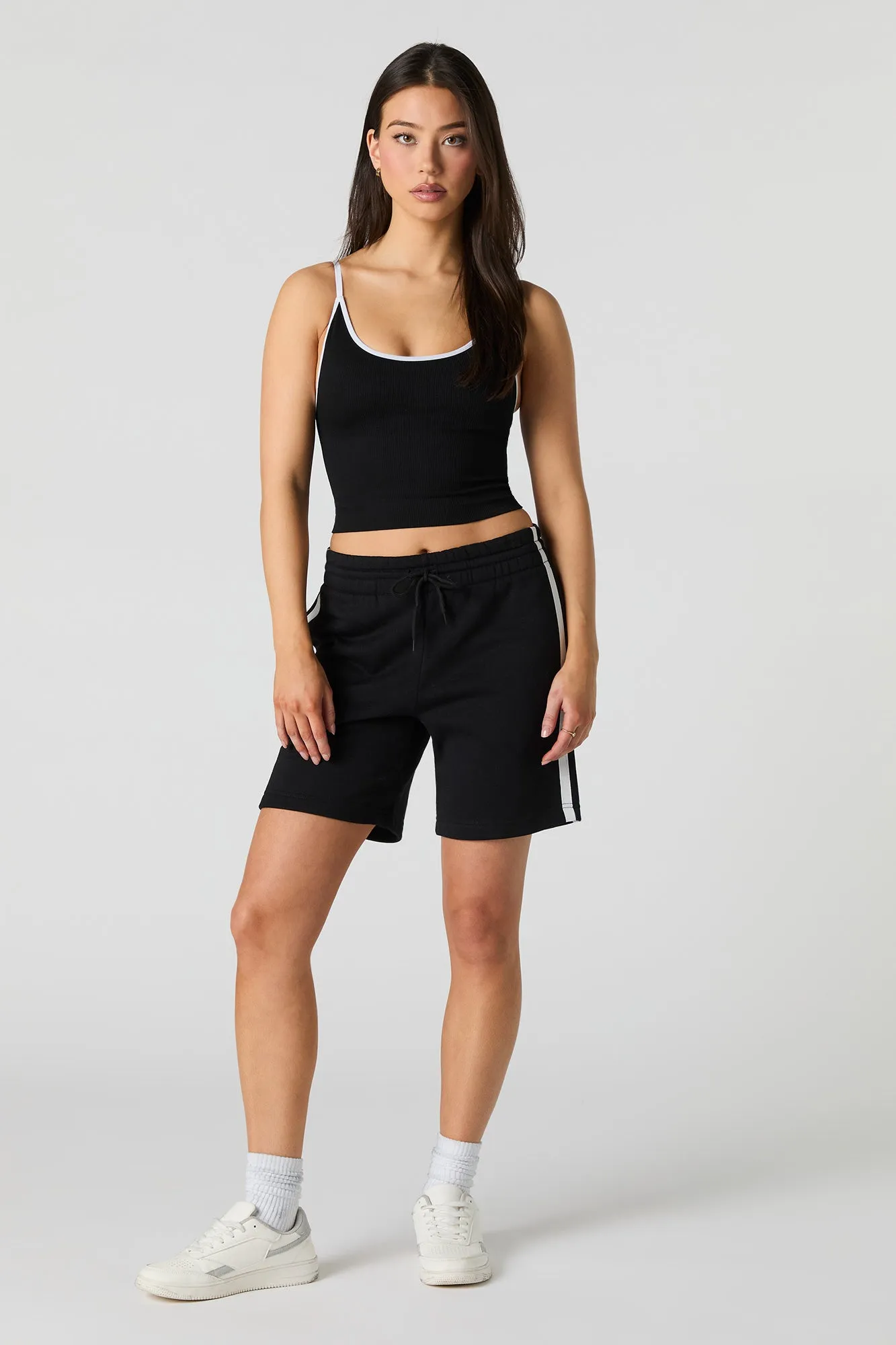 Active Side Striped Fleece Short