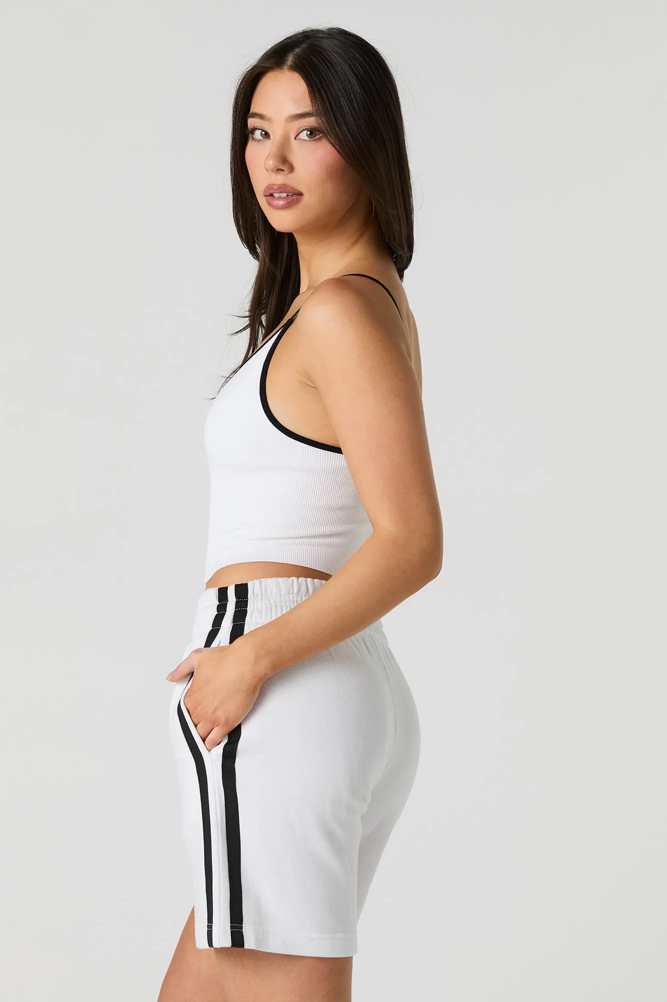 Active Side Striped Fleece Short