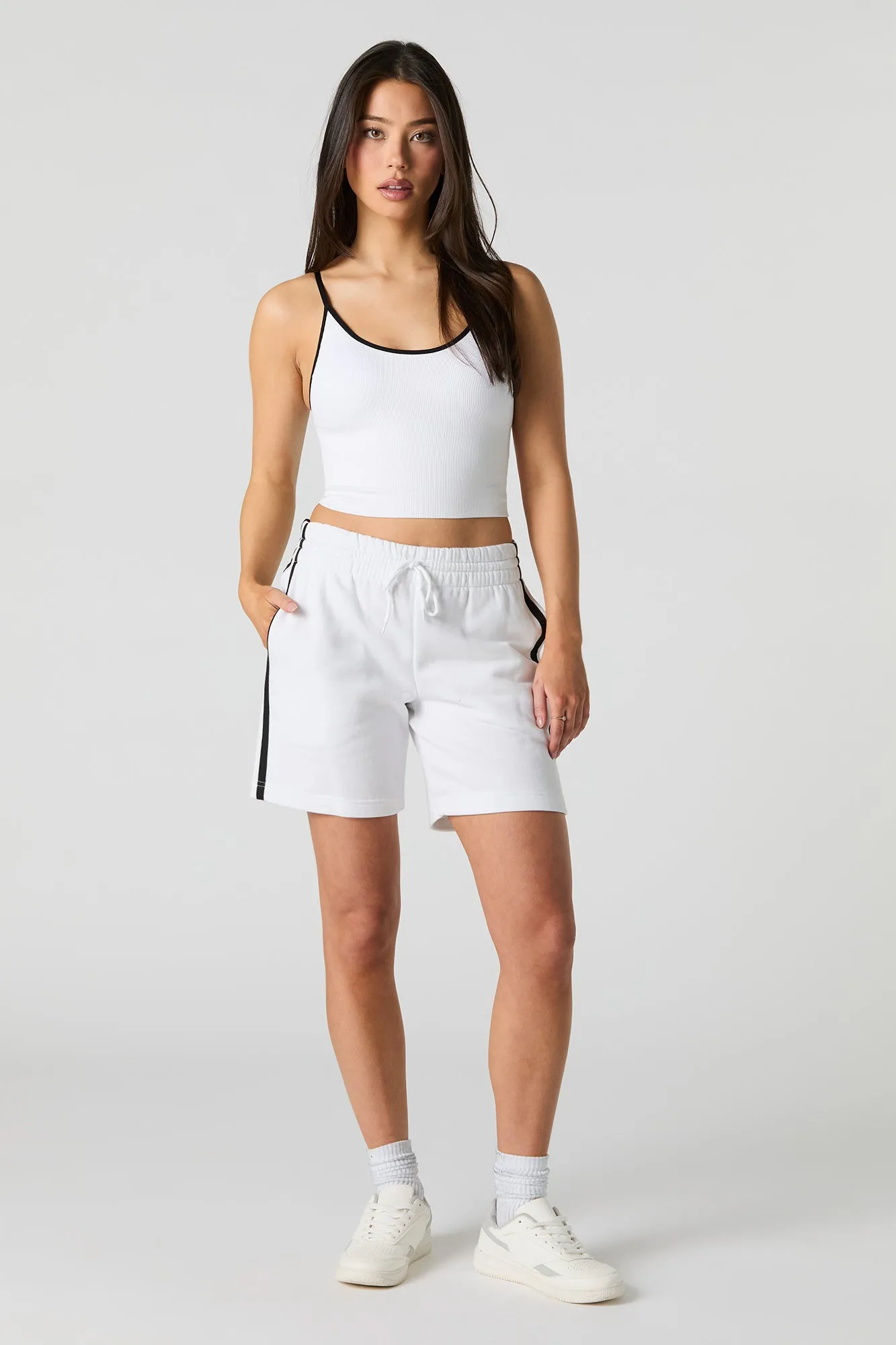 Active Side Striped Fleece Short