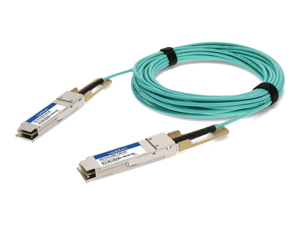 AddOn - 100GBase direct attach cable - TAA Compliant - QSFP28 to QSFP28 - 15 m - fiber optic - active AOC-Q-Q-100G-1-5M-AO