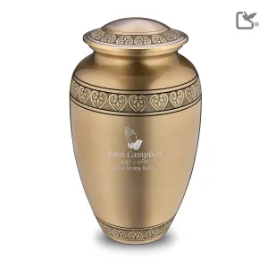 Adult Classic Gold Cremation Urn - COMFORT by LoveUrns
