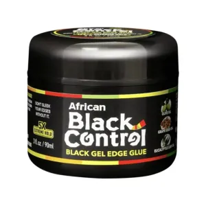 African Black Control Black Gel Edge Glue- 5X Extreme Hold- 3 oz