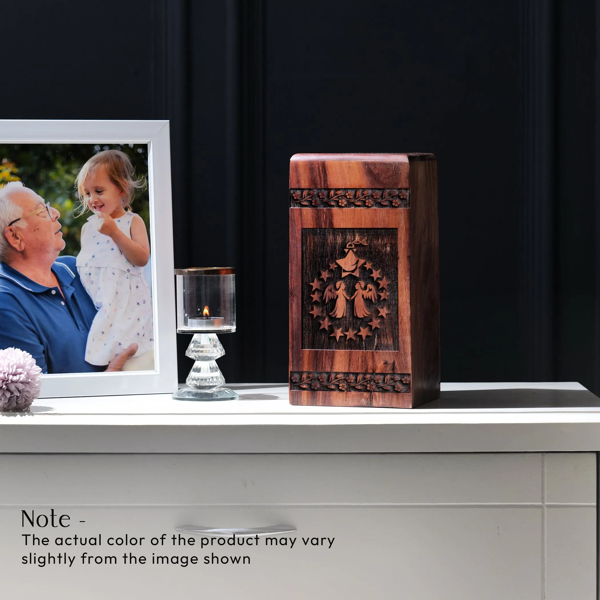 Angel and Wood Urns - Perfect Cremation Keepsake for Mom's Ashes