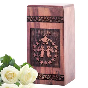 Angel and Wood Urns - Perfect Cremation Keepsake for Mom's Ashes