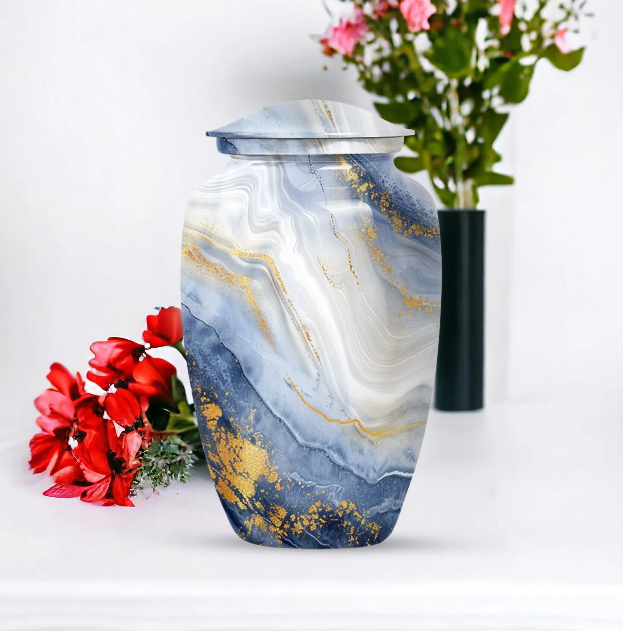 Artistic Design Memorial Tribute: Majestic Abstract Urn for Ashes