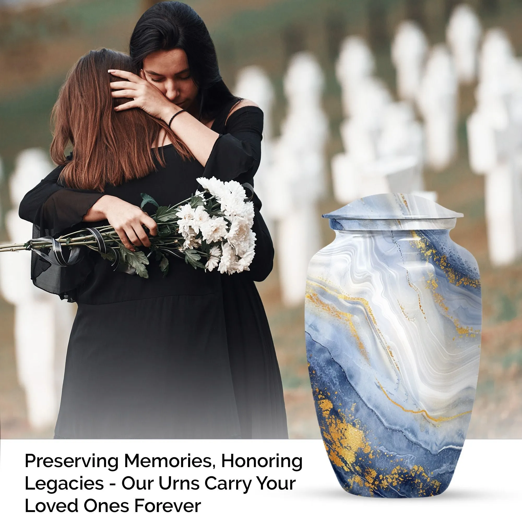 Artistic Design Memorial Tribute: Majestic Abstract Urn for Ashes