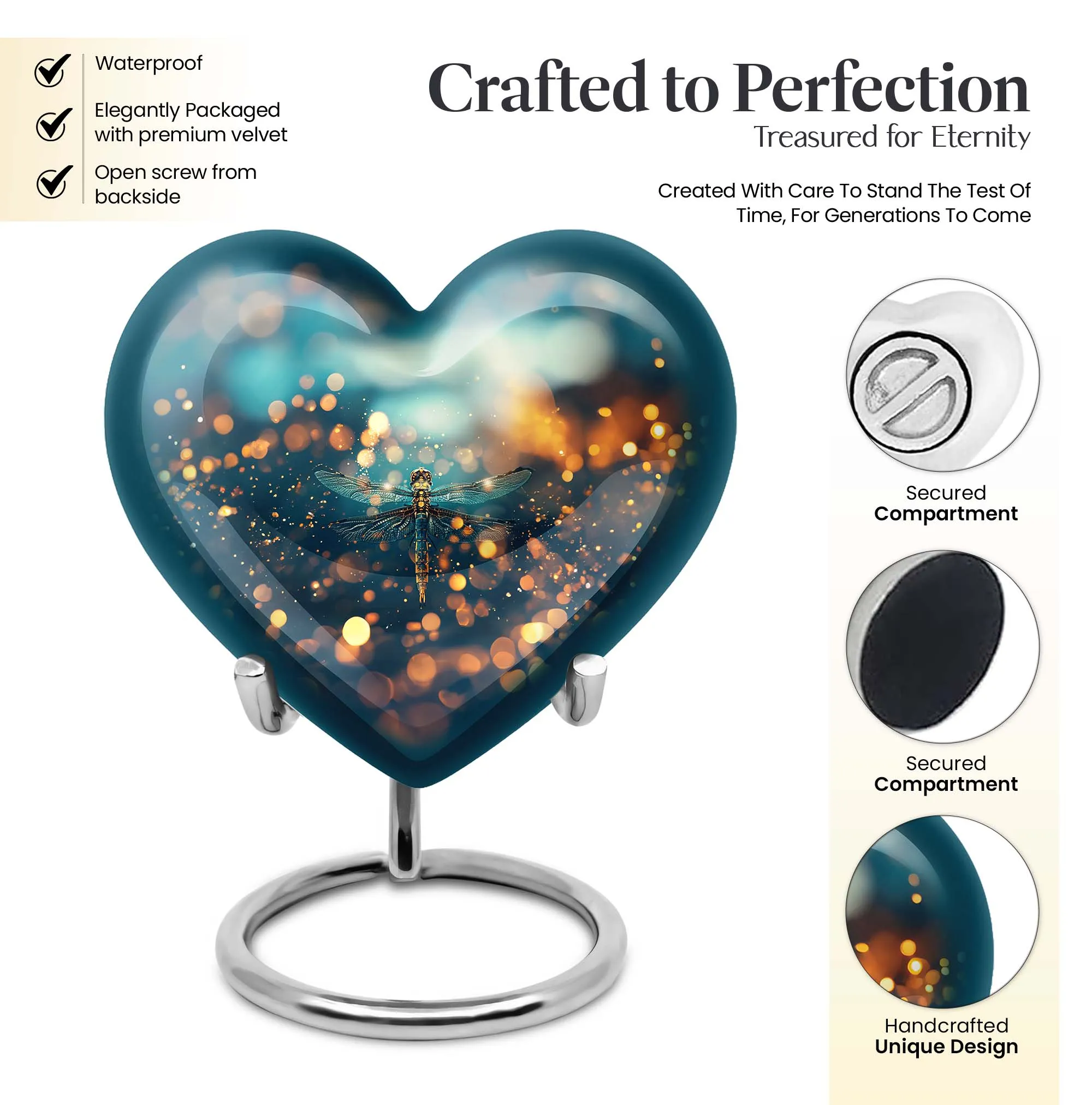 Artistic Dragonfly Tribute: Heartfelt Large Memorial Cremation Urn
