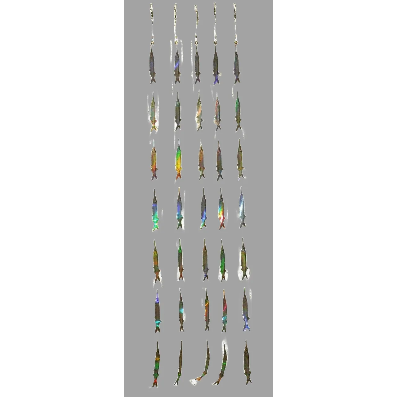 Ballyhoo Dredge Strips - 7 Reflective Bait Fish Teasers (5 Pack)