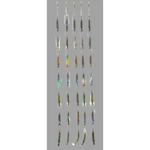 Ballyhoo Dredge Strips - 7 Reflective Bait Fish Teasers (5 Pack)