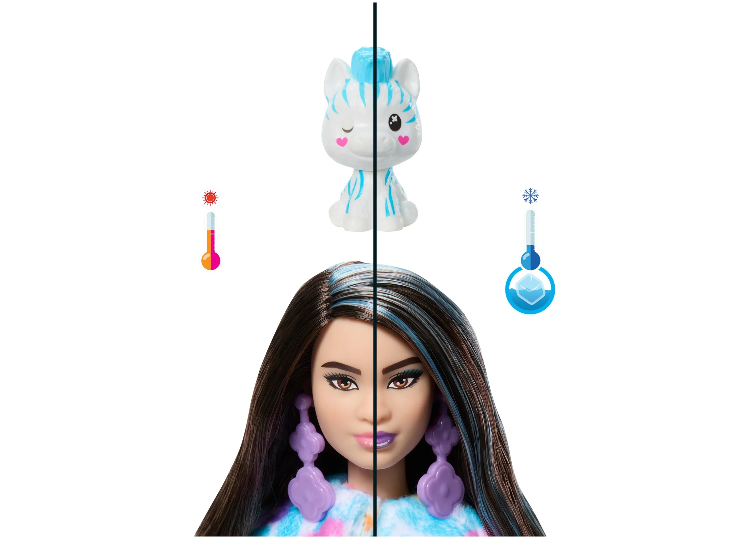 Barbie Cutie Reveal Zebra Doll - Color Dream Series with 10 Surprises