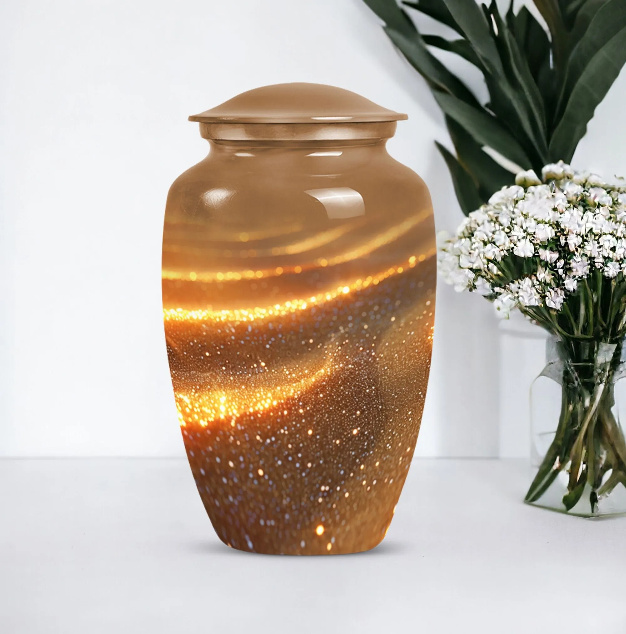 Beach Memories: Majestic Large Burial Urn for Women's Ashes