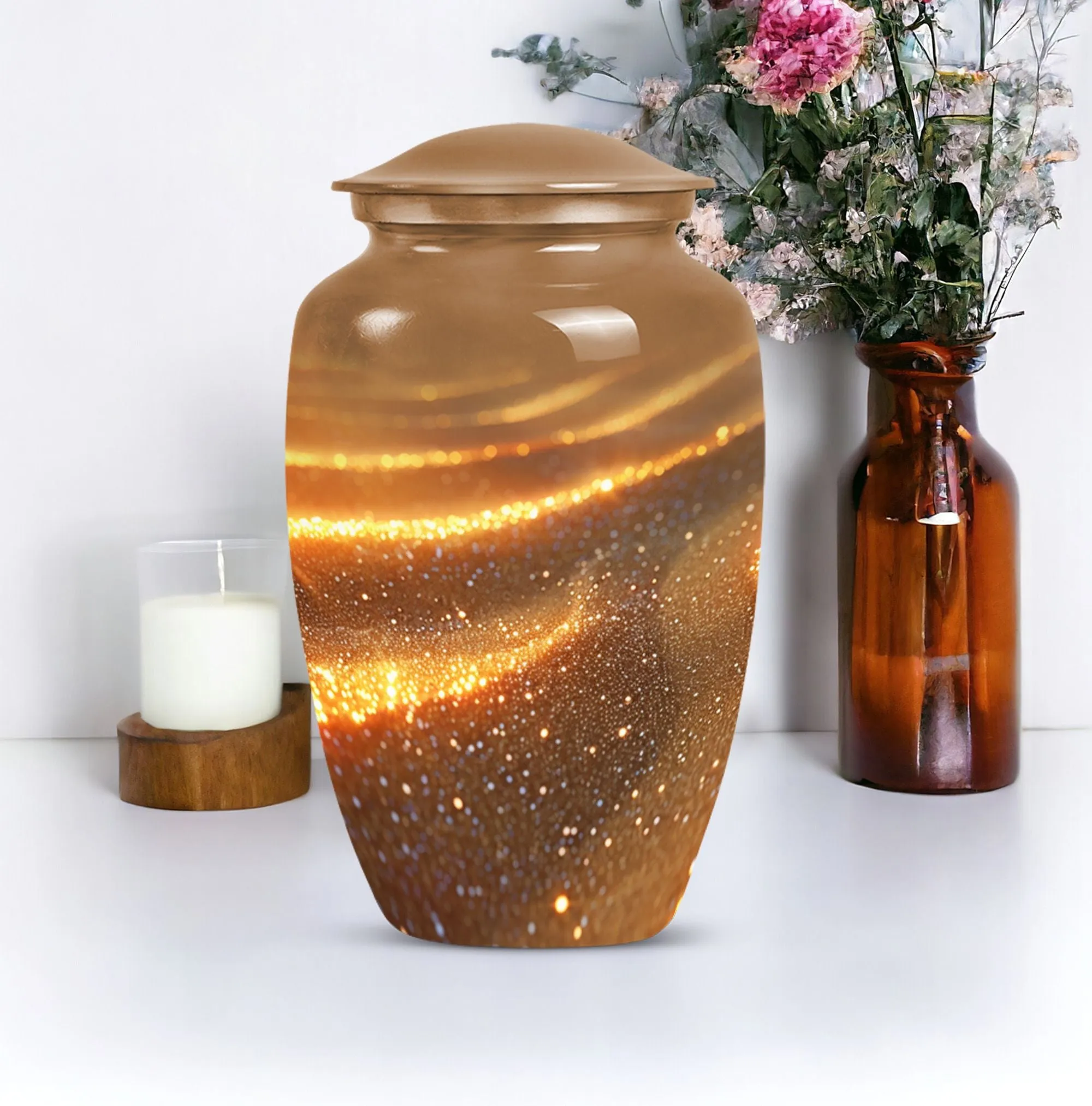 Beach Memories: Majestic Large Burial Urn for Women's Ashes