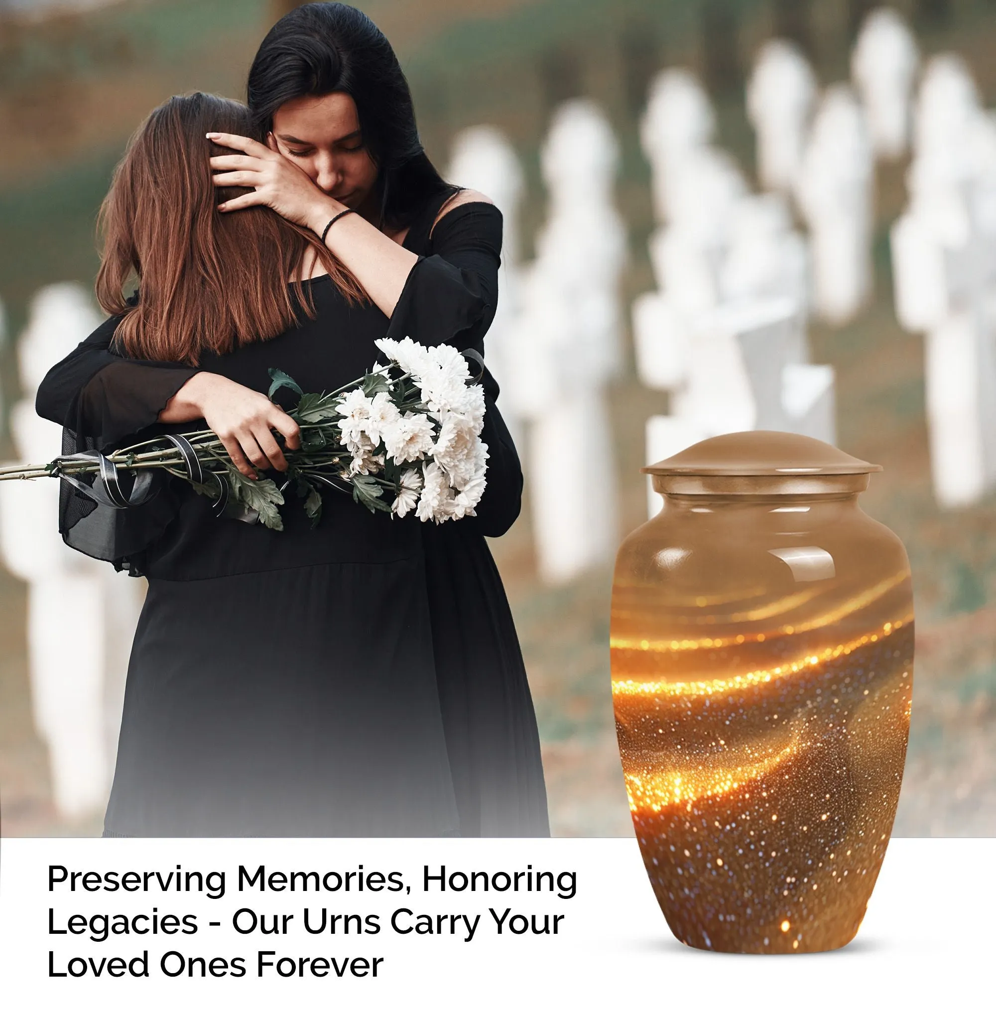 Beach Memories: Majestic Large Burial Urn for Women's Ashes