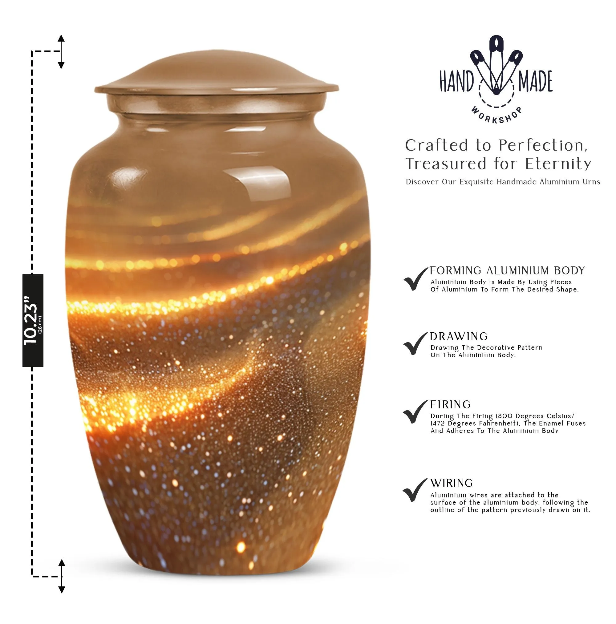 Beach Memories: Majestic Large Burial Urn for Women's Ashes