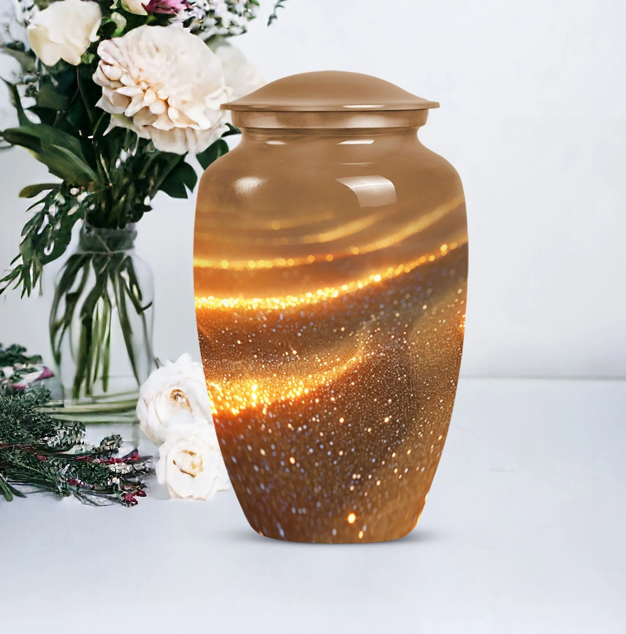 Beach Memories: Majestic Large Burial Urn for Women's Ashes