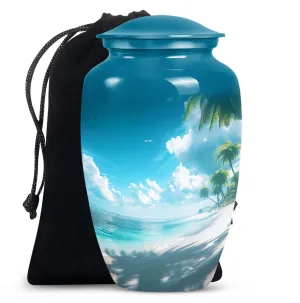 Beach Theme Urn Memorial Masterpiece - Ocean Beach Urn For Ashes