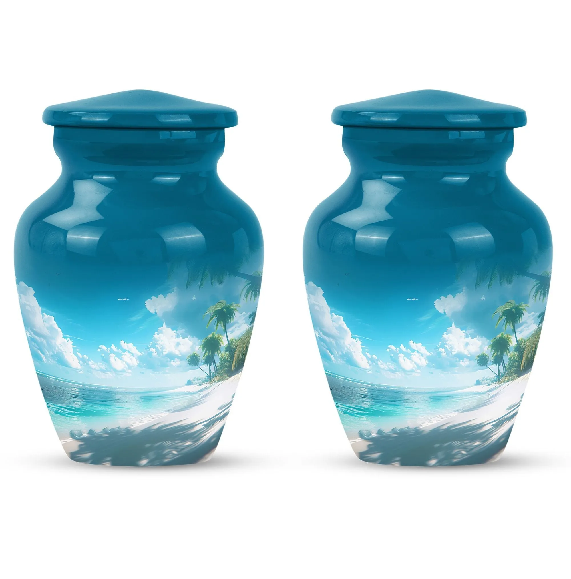 Beach Theme Urn Memorial Masterpiece - Ocean Beach Urn For Ashes