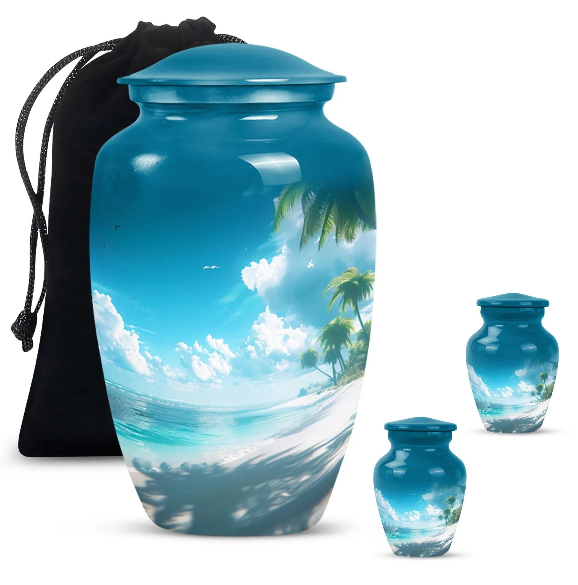 Beach Theme Urn Memorial Masterpiece - Ocean Beach Urn For Ashes