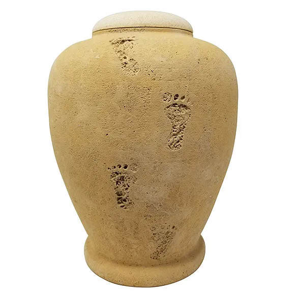 Beige Footprint Biodegradable Sand Urn