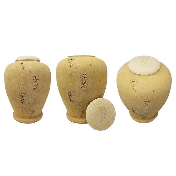 Beige Footprint Biodegradable Sand Urn