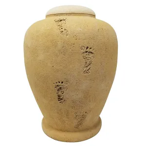 Beige Footprint Biodegradable Sand Urn