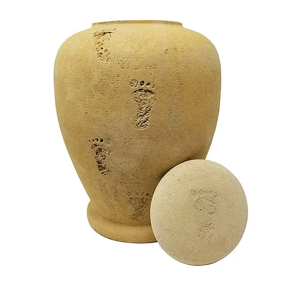 Beige Footprint Biodegradable Sand Urn