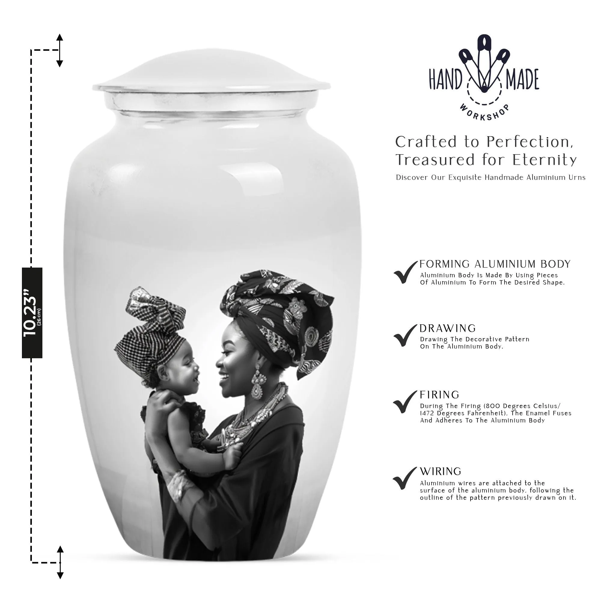 Beloved Mother's Embrace - Cremation Memorial Urn for Ashes
