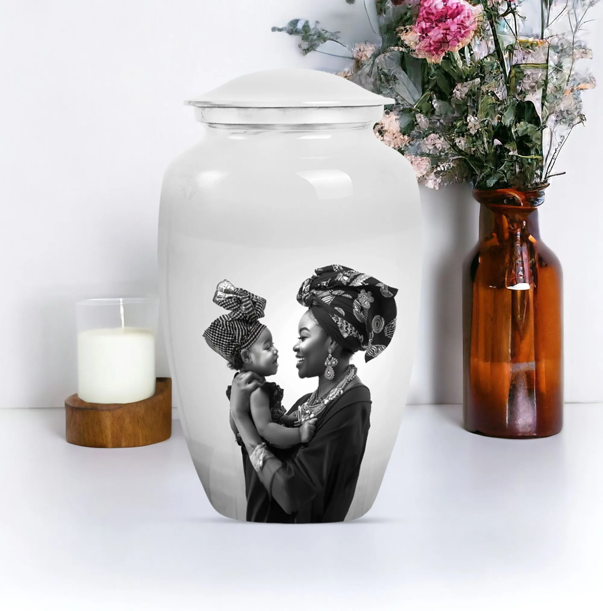 Beloved Mother's Embrace - Cremation Memorial Urn for Ashes