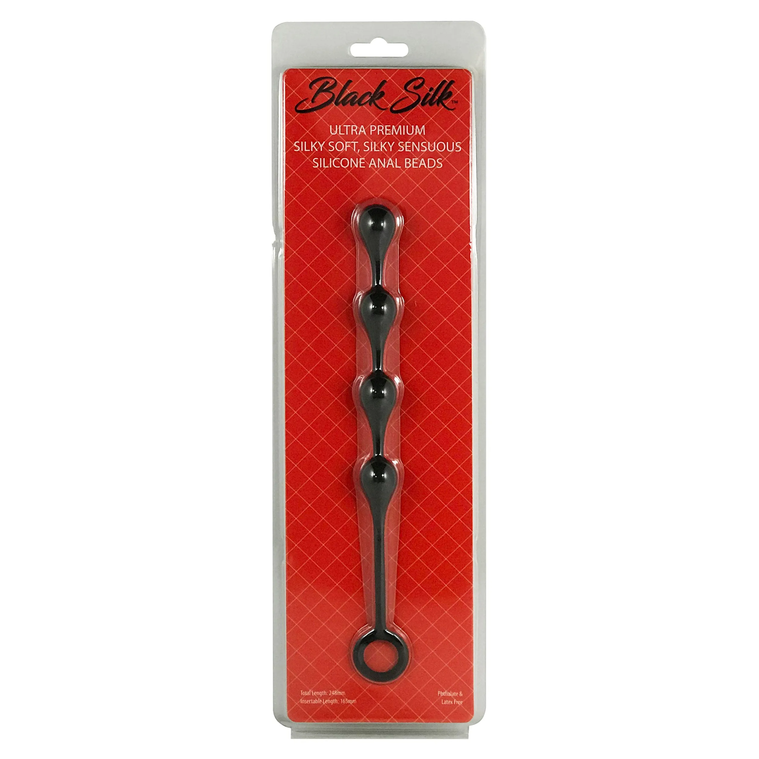 Black Silk Small 4 Teardrop Anal Beads