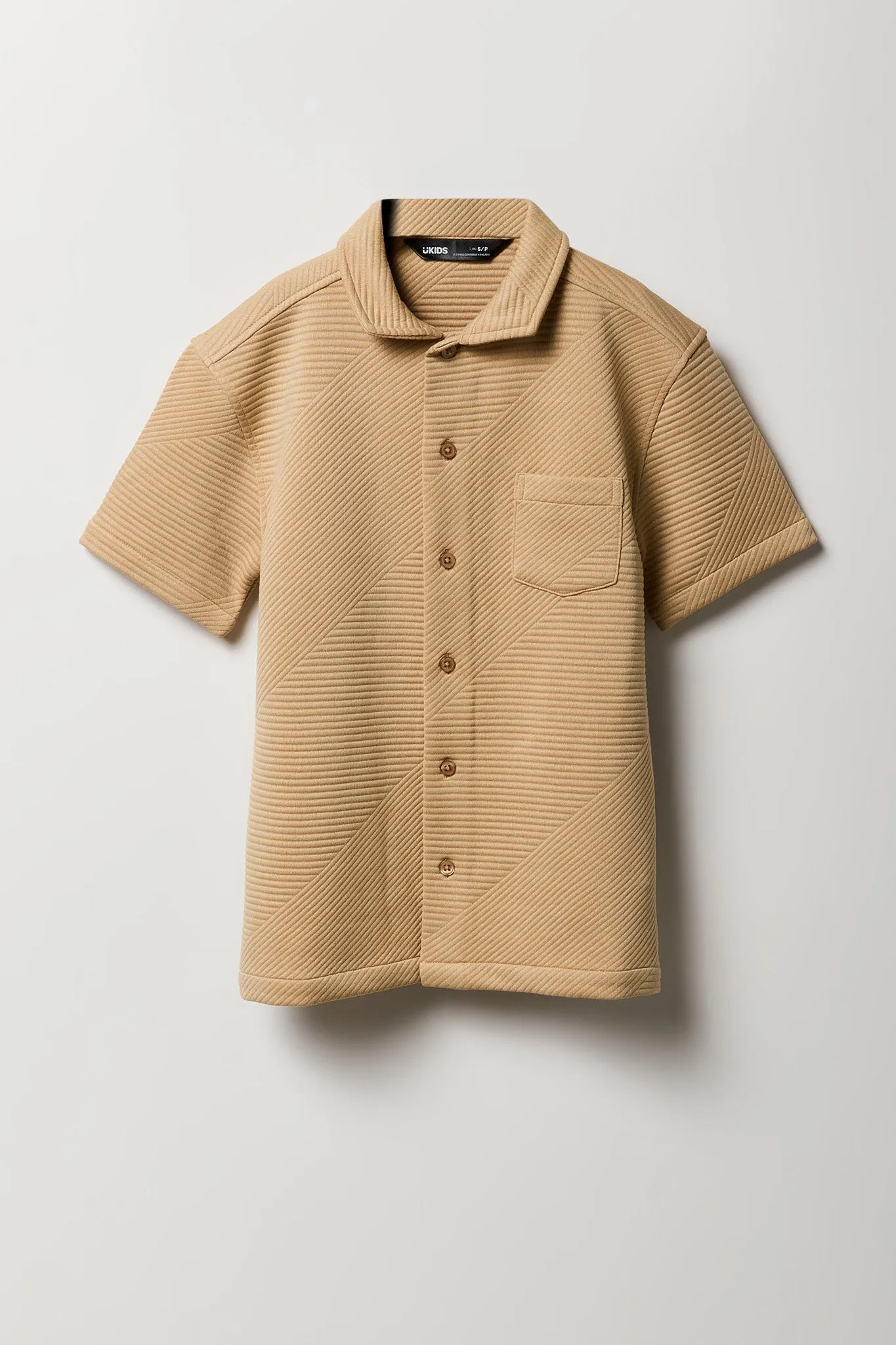 Boys Textured Button-Up Top
