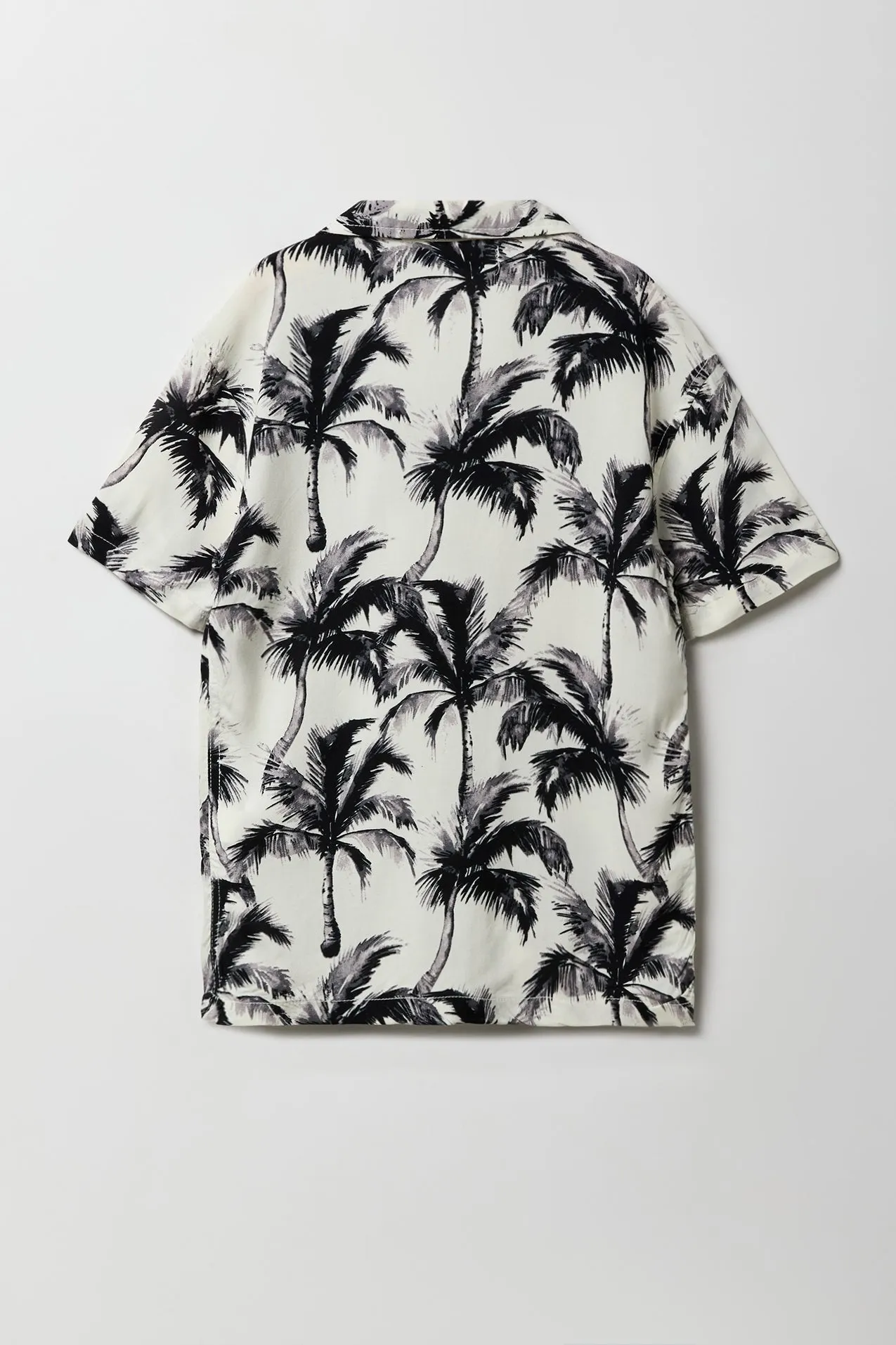 Boys Tropical Print Button-Up Top