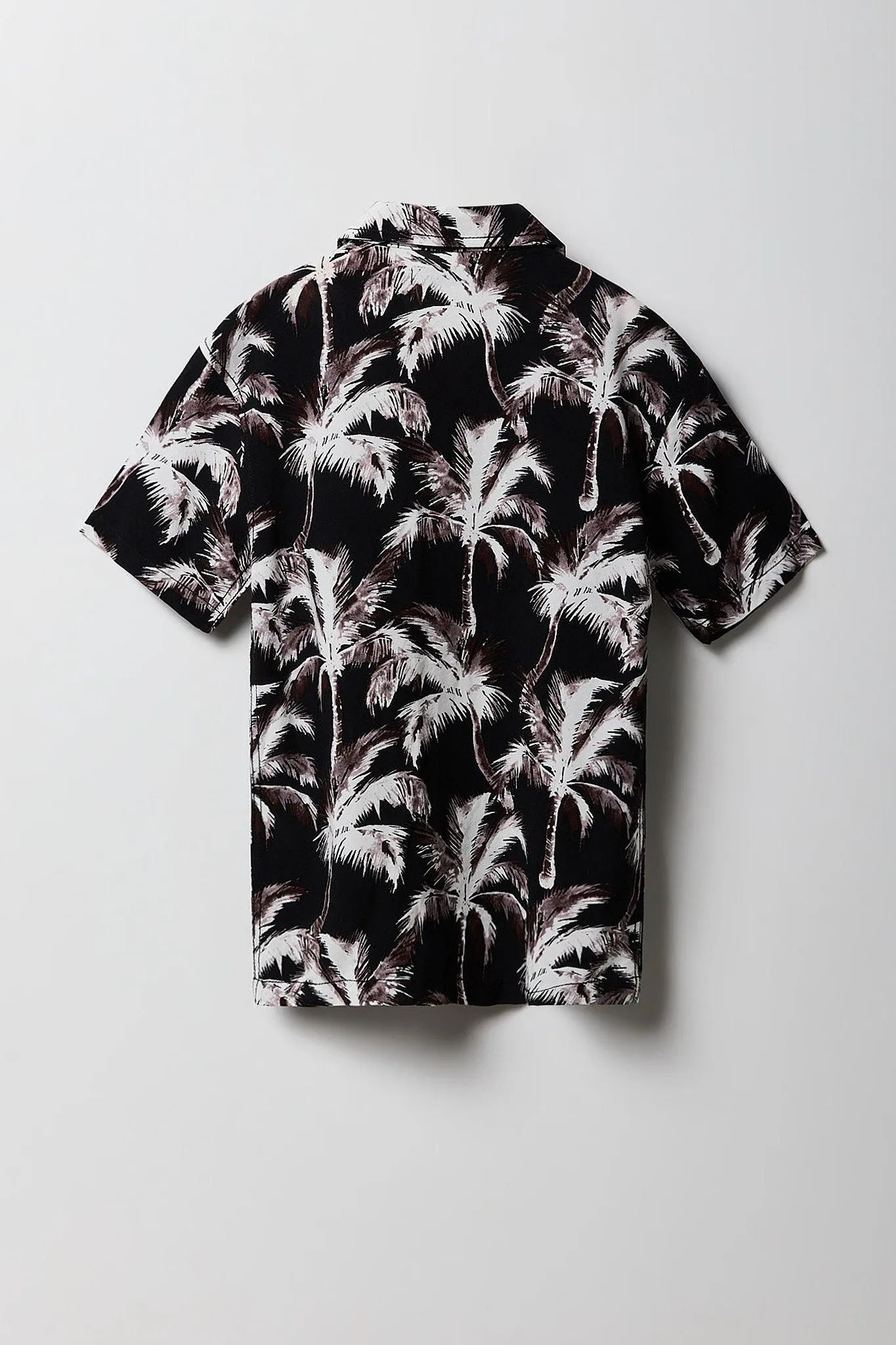 Boys Tropical Print Button-Up Top