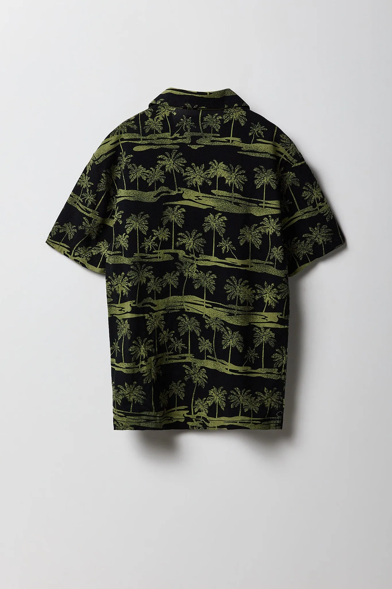 Boys Tropical Print Button-Up Top