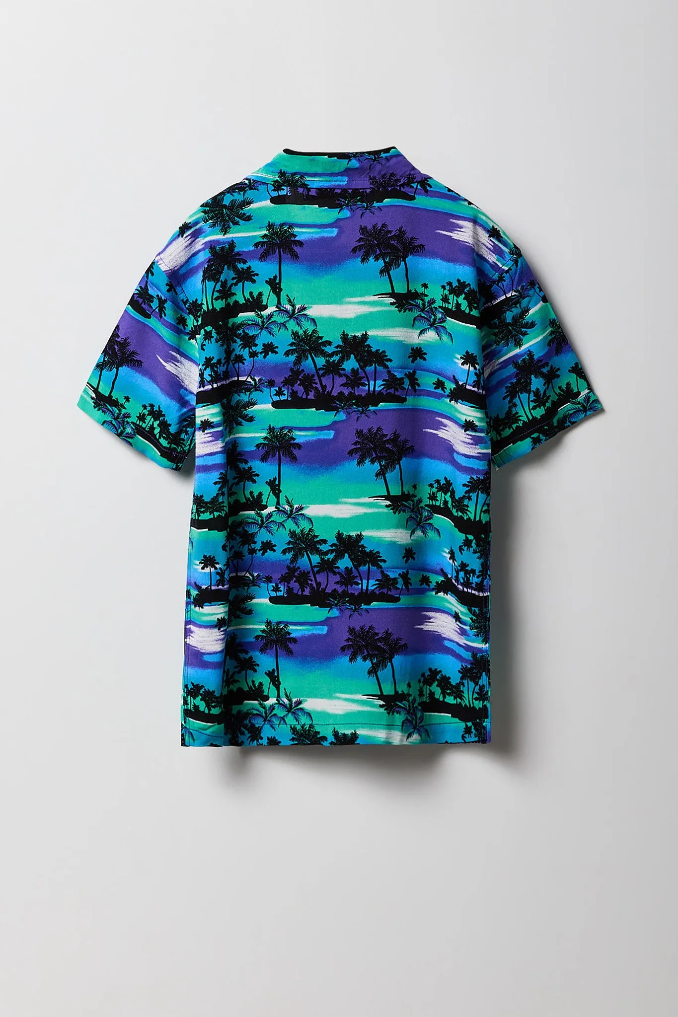 Boys Tropical Print Button-Up Top