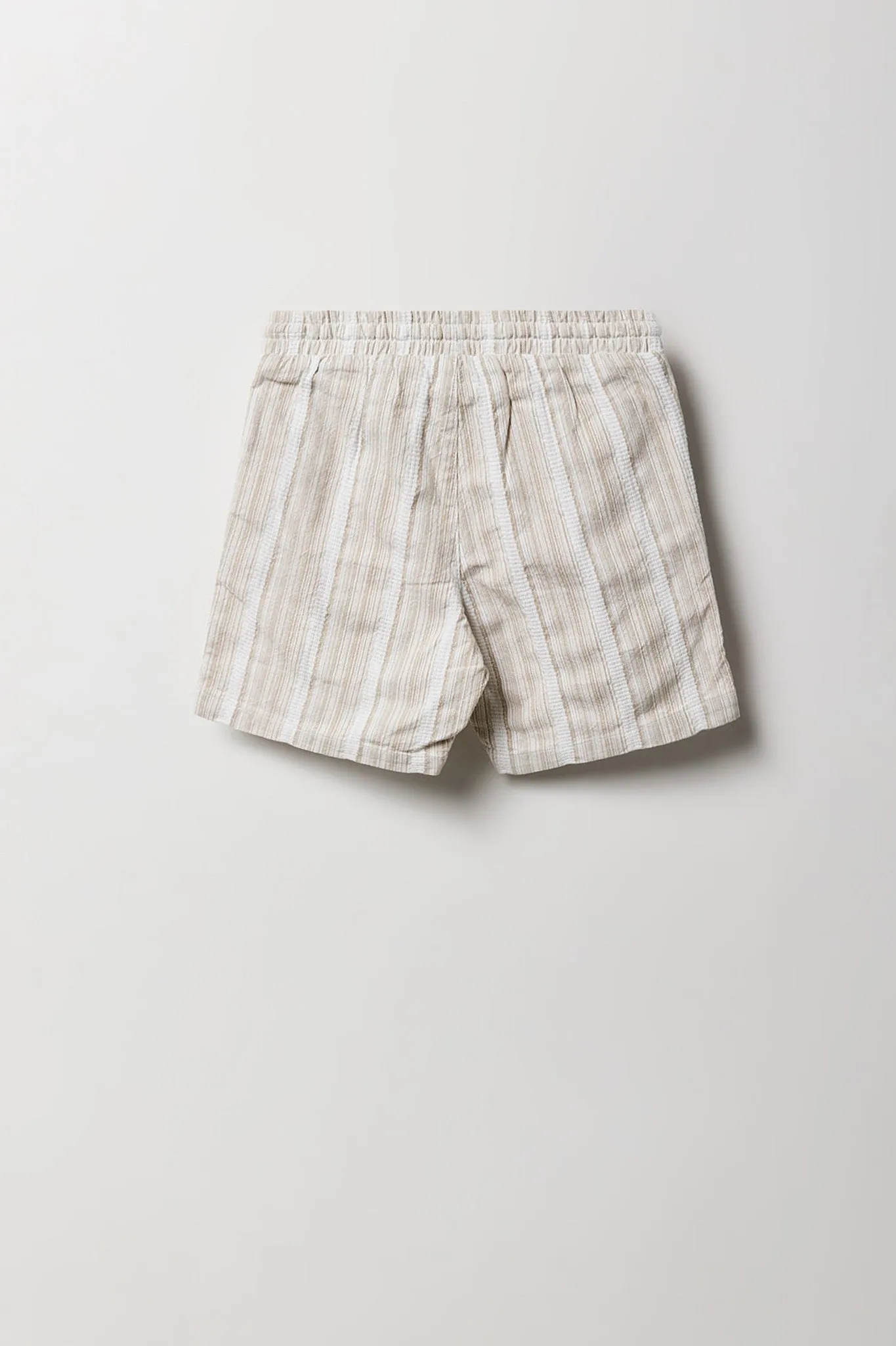 Boys Woven Textured Striped Short