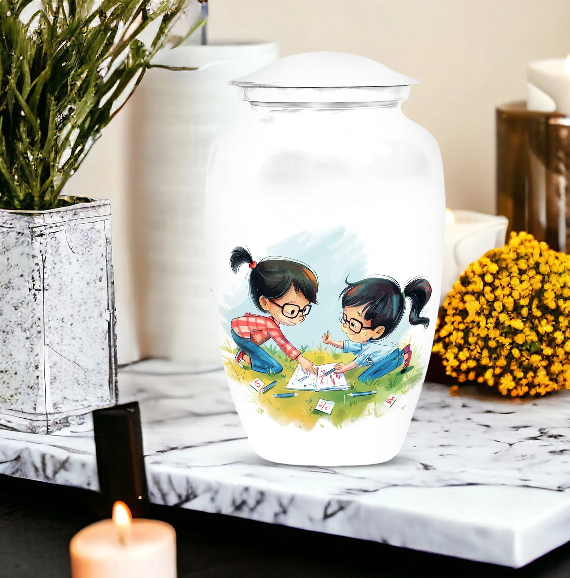 Brother and Sister Memorial Medium Urn,