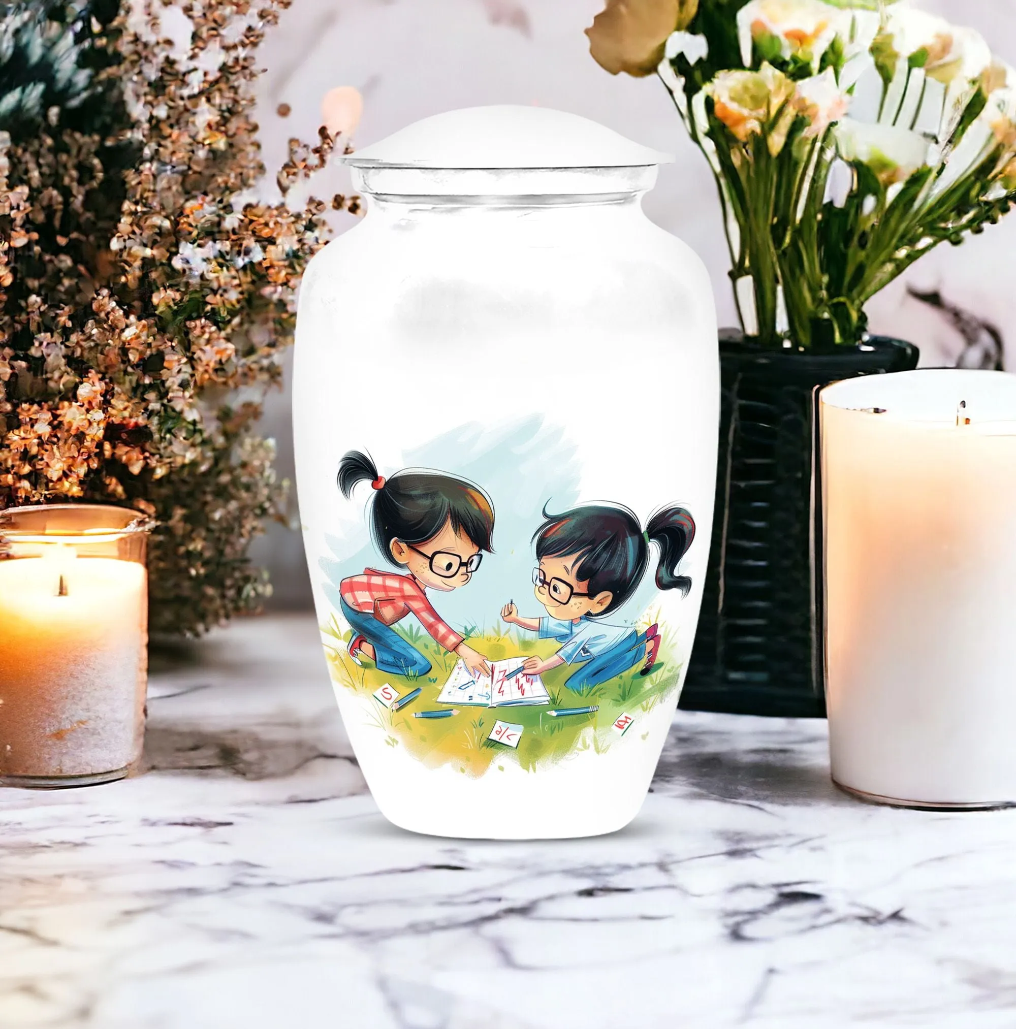 Brother and Sister Memorial Medium Urn,